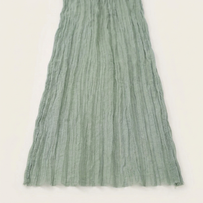 Sage green lightweight gauze table runner, Kiyo Home 71-inch table runner