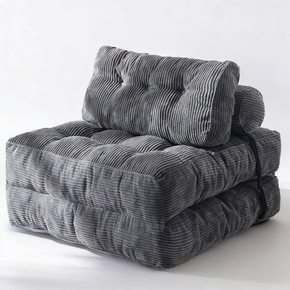 Gray corduroy chair on a white background