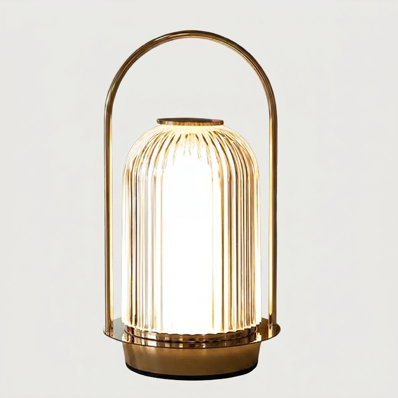 Crystal touch table lamp on white background