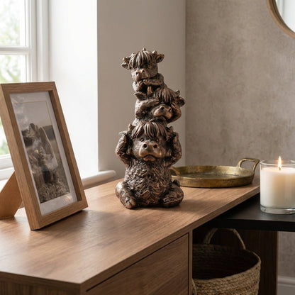 Hamish highland cow sculpture speak see hear style