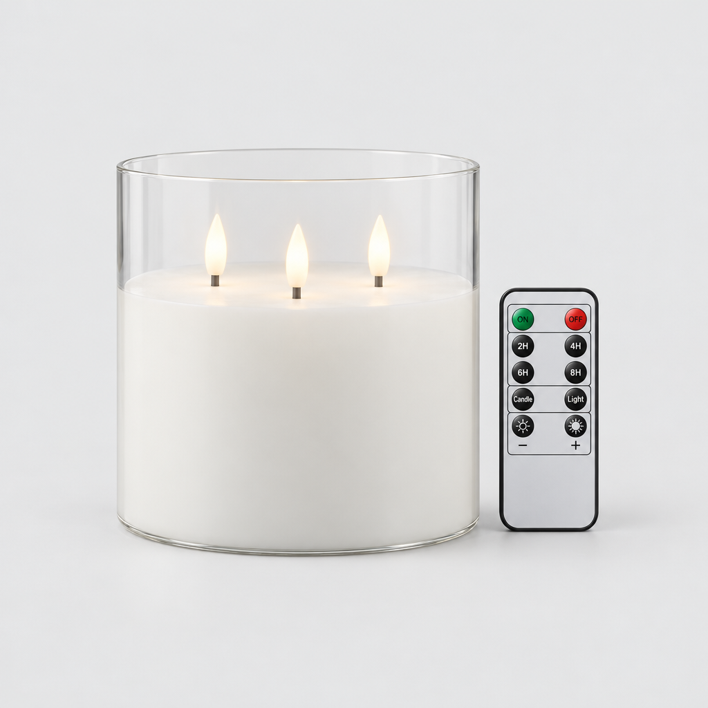 3-Wick LED Flameless Candle