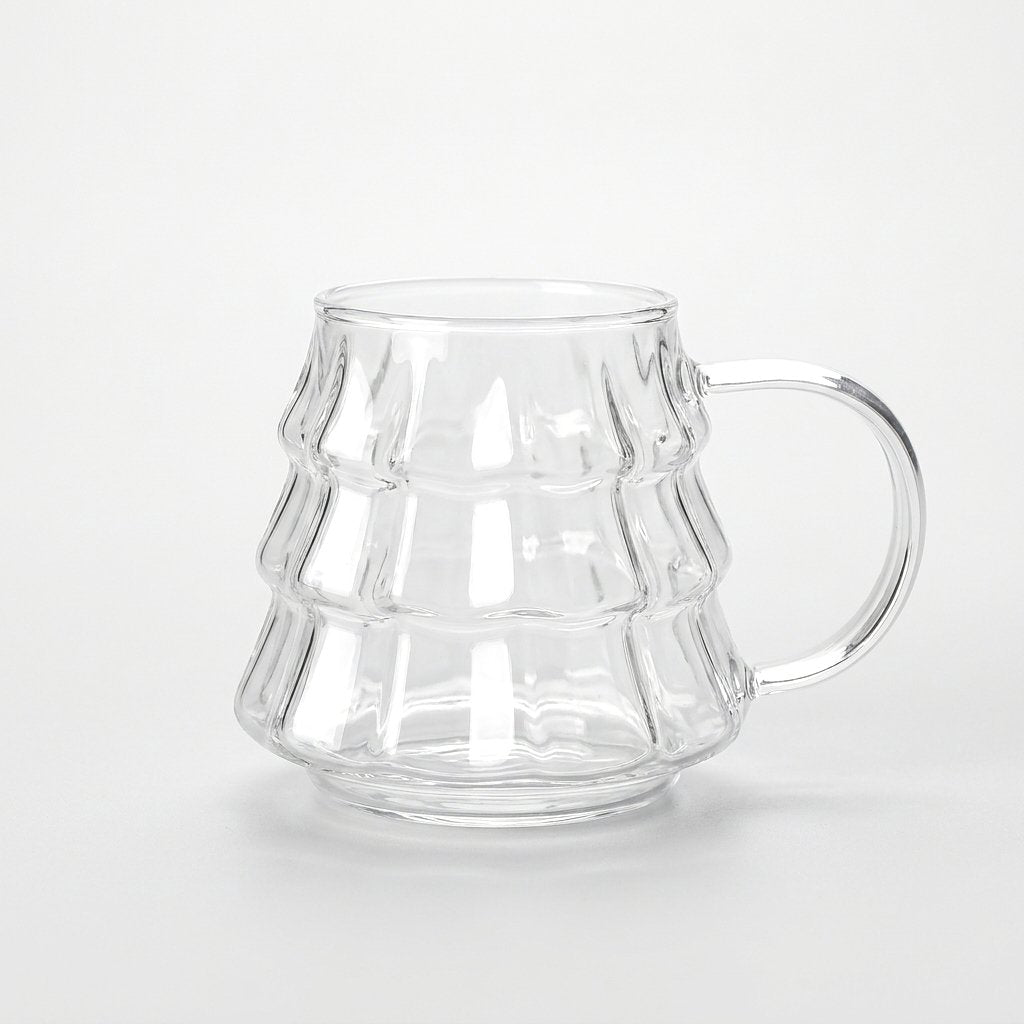 Empty tree-shaped glass product photo on a white background