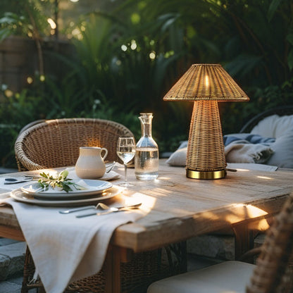 Rattan Rechargeable Table Lamps