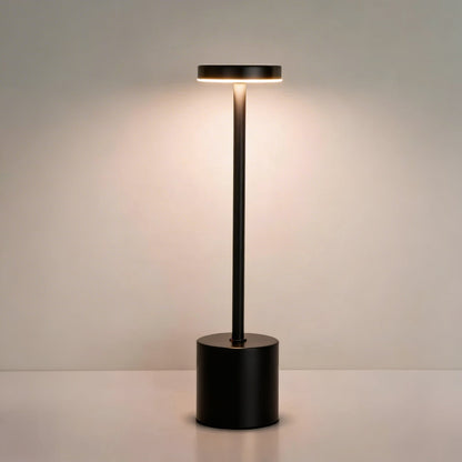 Luca touch table lamp in black on white background