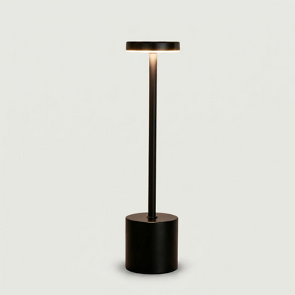 Luca touch table lamp in black on white background