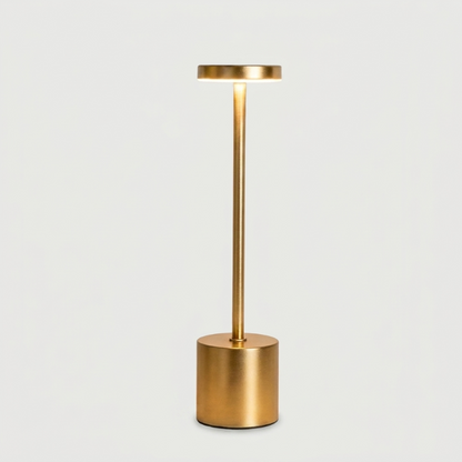 Luca touch table lamp in gold on white background