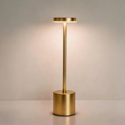 Luca touch table lamp in gold on white background