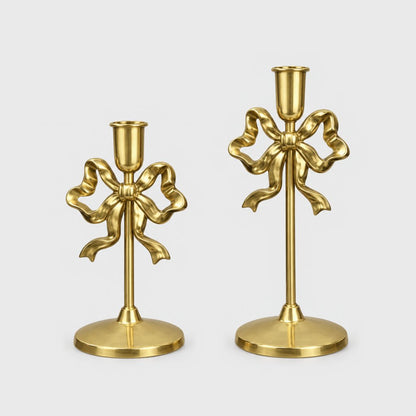 Metal Bow Candlestick Holders