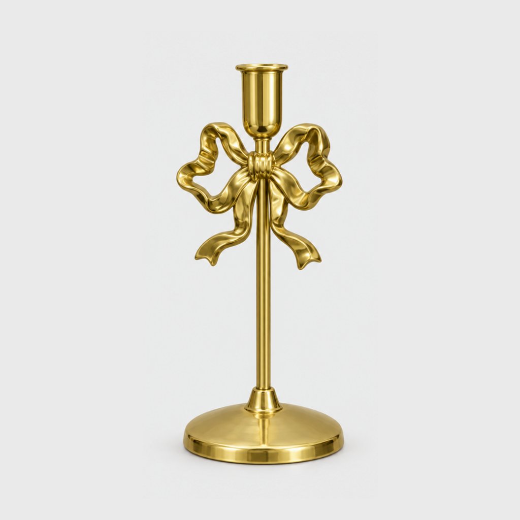 Metal Bow Candlestick Holders