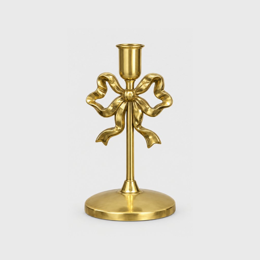 Metal Bow Candlestick Holders