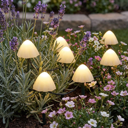 Milo solar mushroom light warm LED detail