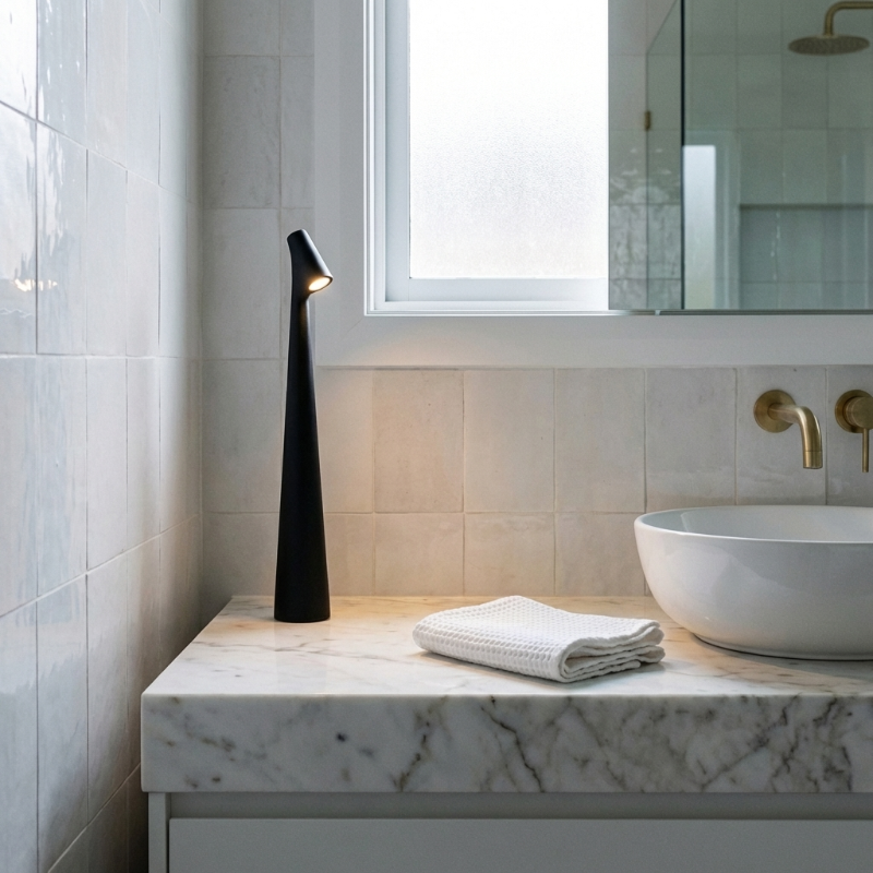 Rechargeable minimalist LED table lamp for modern interiors