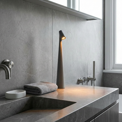 Modern portable LED table lamp with soft ambient glow