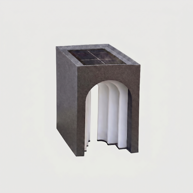 Modern arch solar lantern on white background