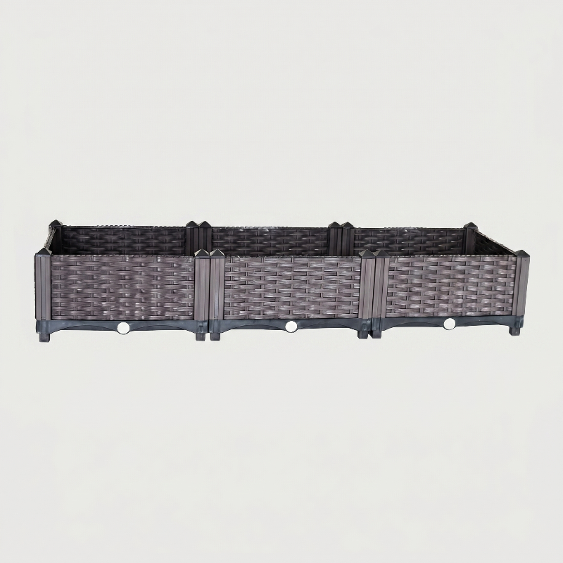 Standard modular raised garden planter bed on white background