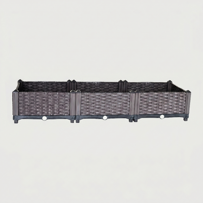 Standard modular raised garden planter bed on white background