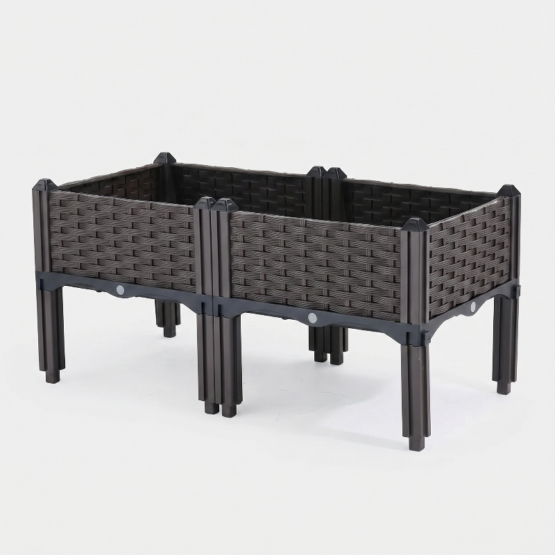 Standard modular raised garden planter bed on white background