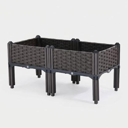 Standard modular raised garden planter bed on white background