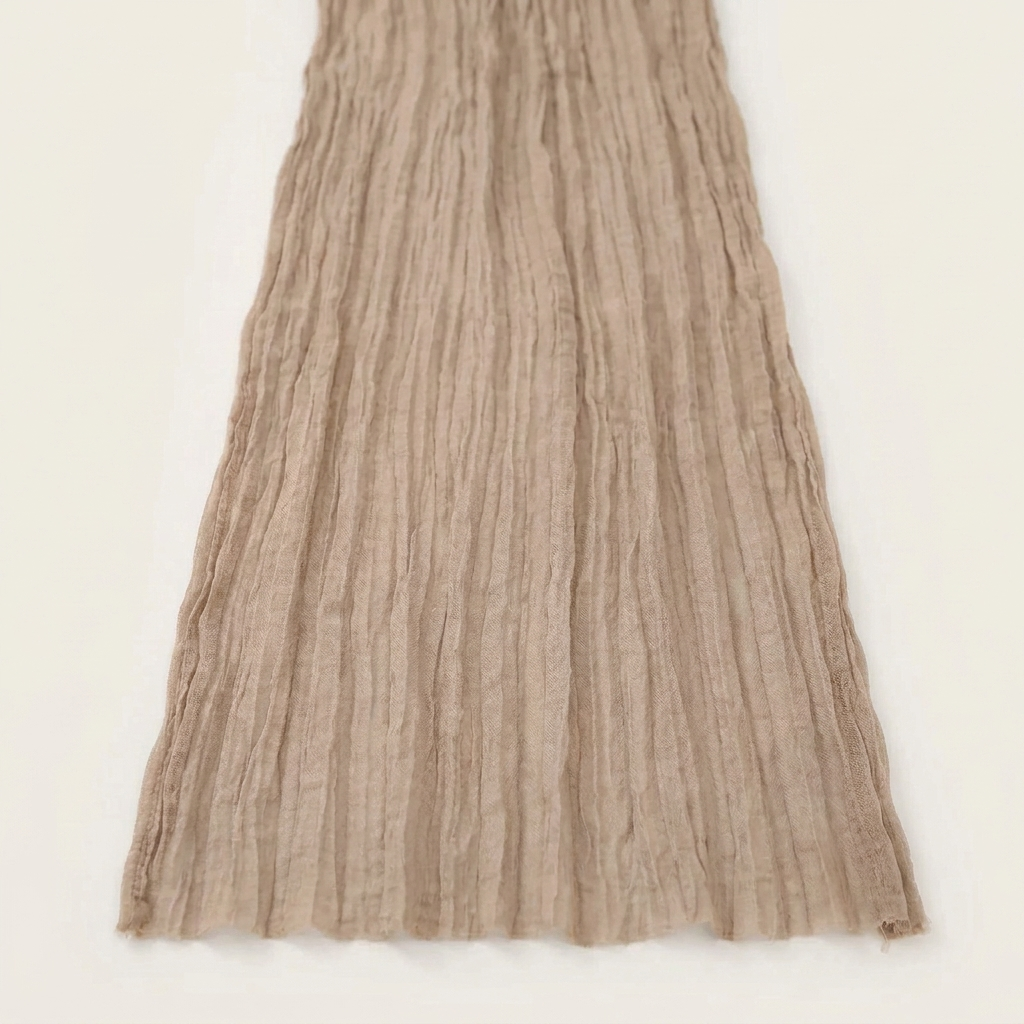 Nude beige lightweight gauze table runner, Kiyo Home 71-inch table runner