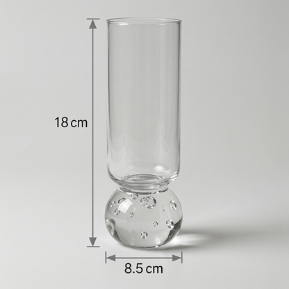 Orb base glass dimensions graphic on white background