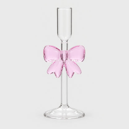 Pink Bow Candle Holders, Set of 3