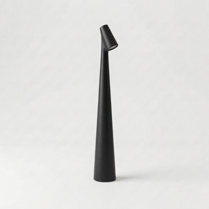 Black portable LED table lamp with cordless rechargeable design
