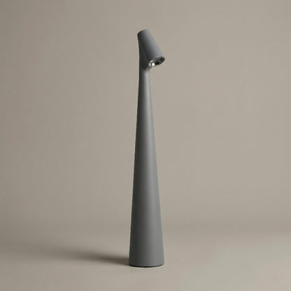 Gray cone-shaped lamp on a beige background