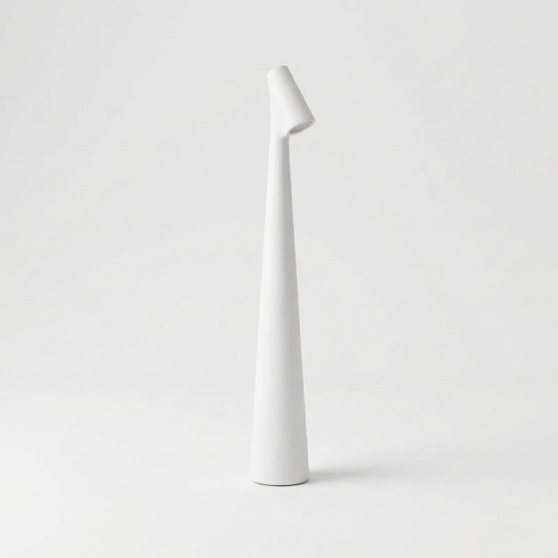 White portable LED table lamp with modern cordless design