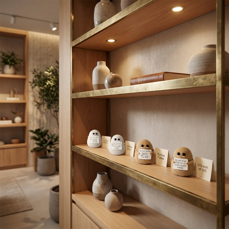 Positive potato cheerful expression detail