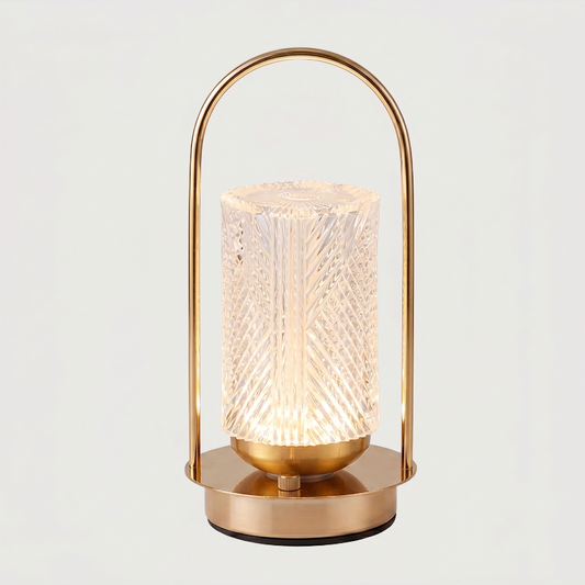 Crystal touch table lamp on white background