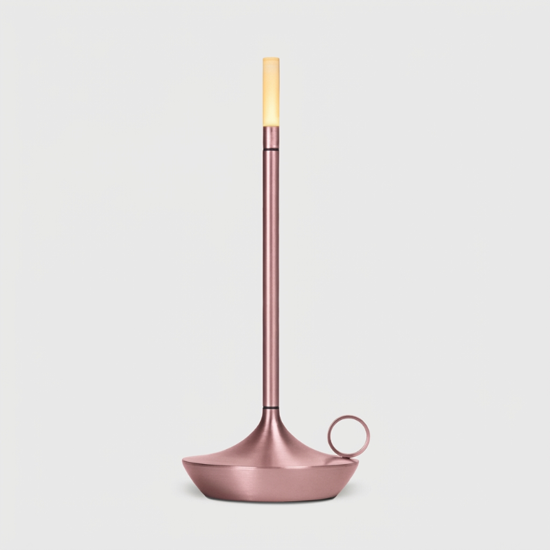 Arlo cordless aluminum table lamp in rose gold