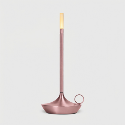 Arlo cordless aluminum table lamp in rose gold