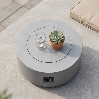 Round 32" Propane Fire Pit with Hidden Propane Tank Table