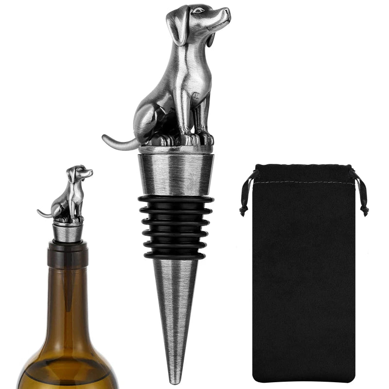 Dog-themed bottle stopper with a  Labrador Retrievermotif, ideal for wine enthusiasts.