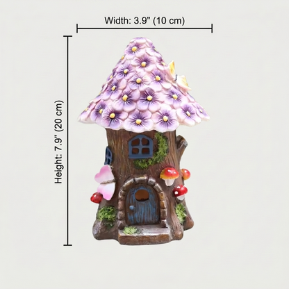 Solar mushroom garden lantern dimensions graphic on white background