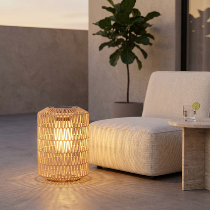 Solar Rattan Outdoor Lantern