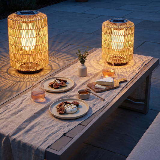 Solar Rattan Outdoor Lantern