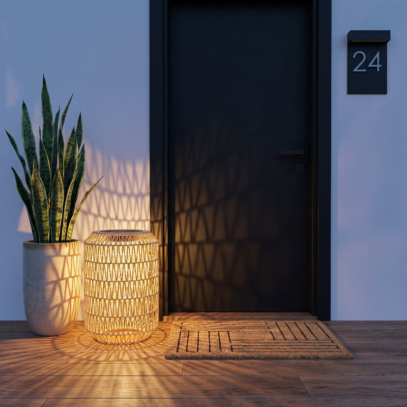 Solar Rattan Outdoor Lantern