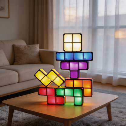 Stackable block light colorful pieces detail