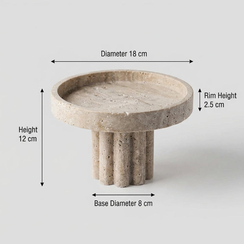 Concrete tray with dimensions labeled on a light gray background
