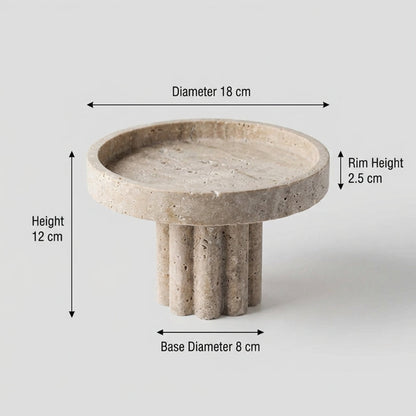 Concrete tray with dimensions labeled on a light gray background
