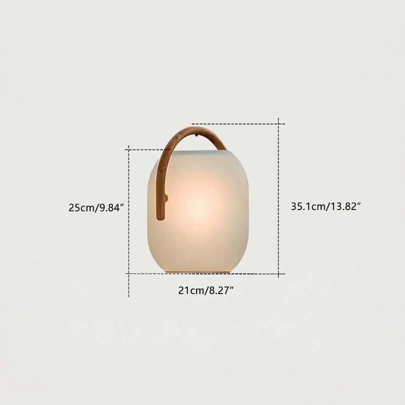 SunLume outdoor solar lantern dimensions graphic showing side view