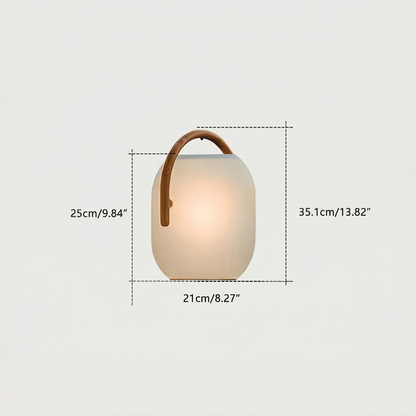 SunLume outdoor solar lantern dimensions graphic showing side view