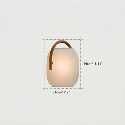 SunLume outdoor solar lantern dimensions graphic on white background