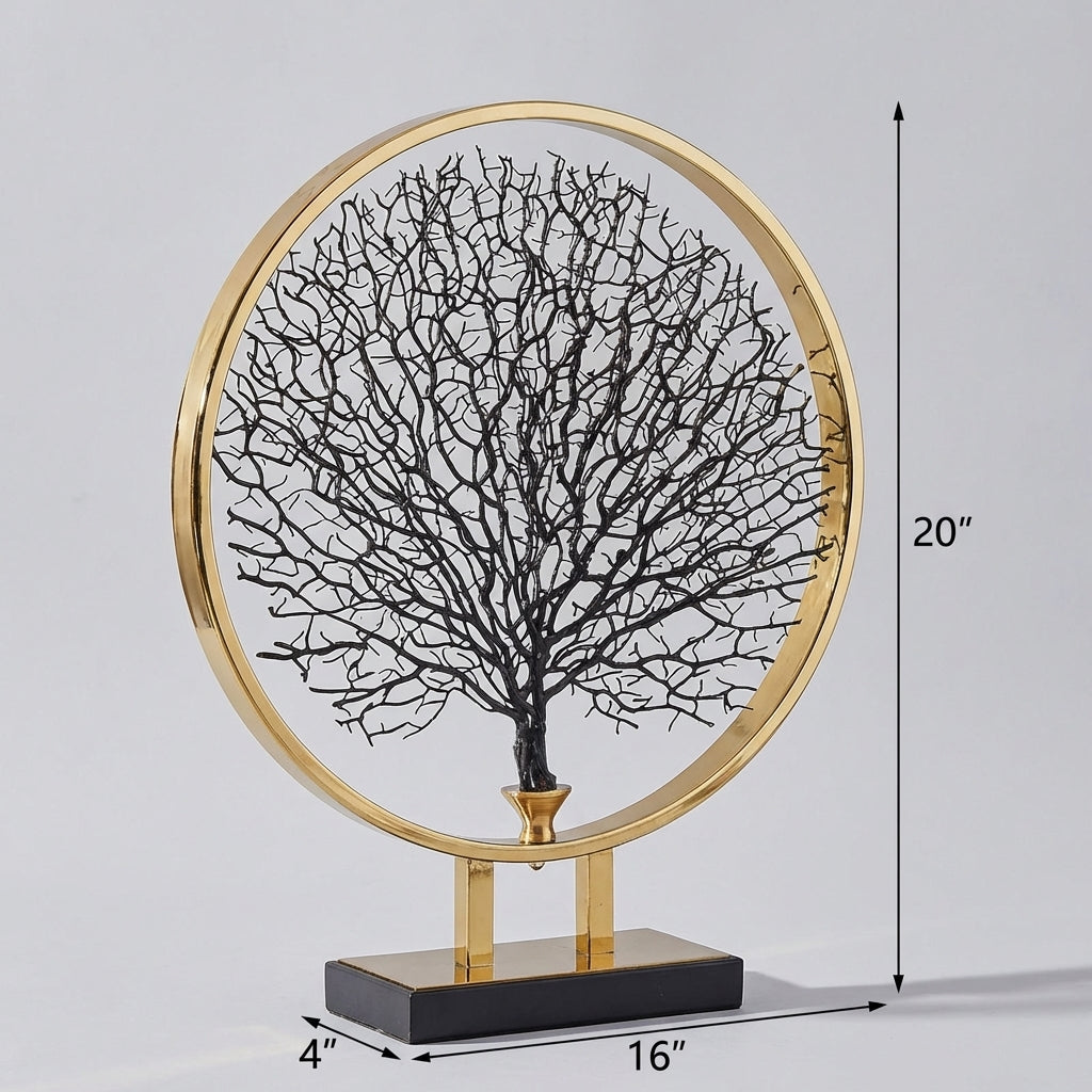 modern coral decor sculpture on stand dimensions