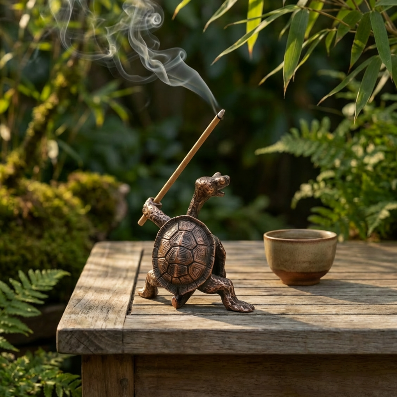 Brass Turtle Incense Burner – Retro Aromatherapy Decor | Kiyo Home