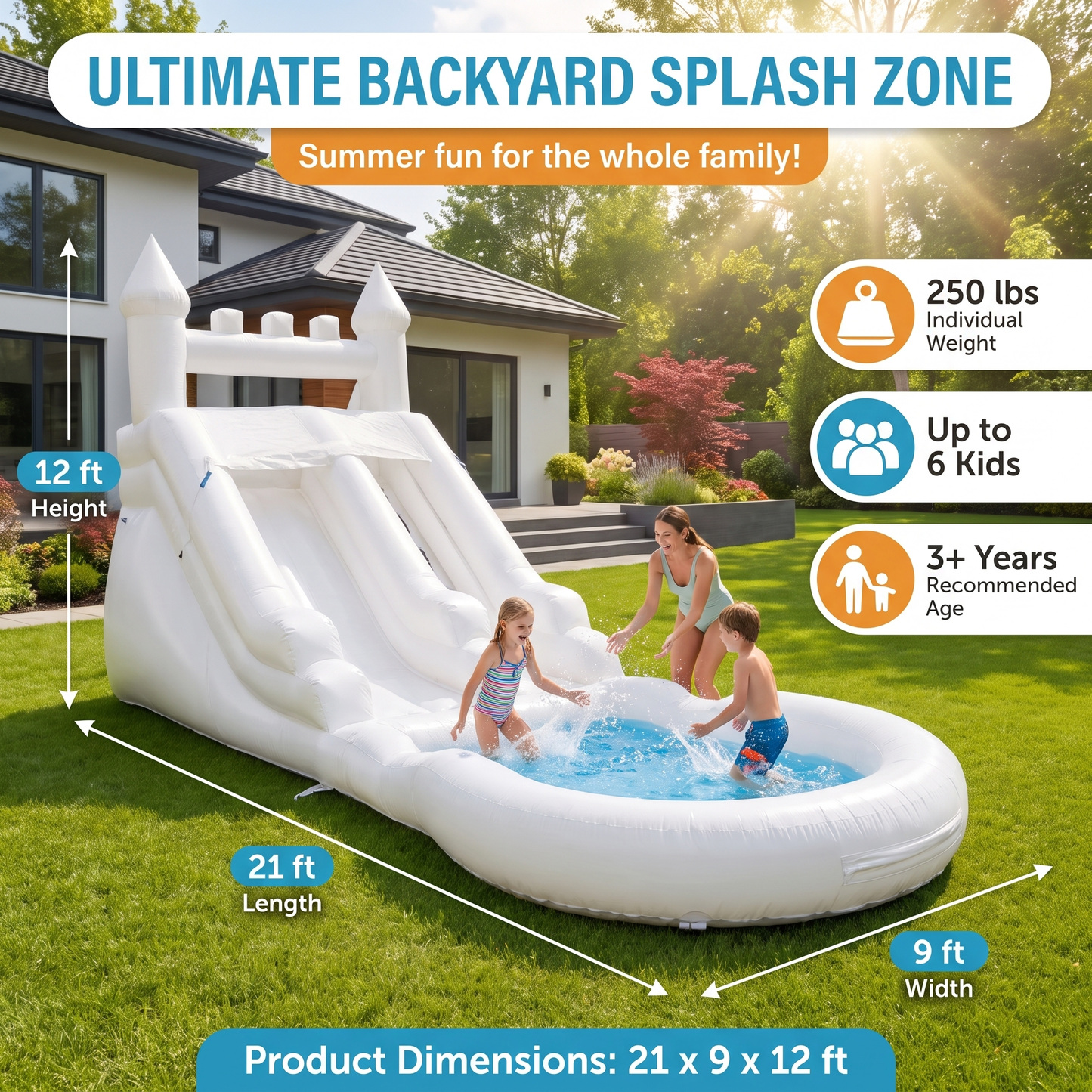 Commercial-Grade Inflatable Water Slide with Splash Pool