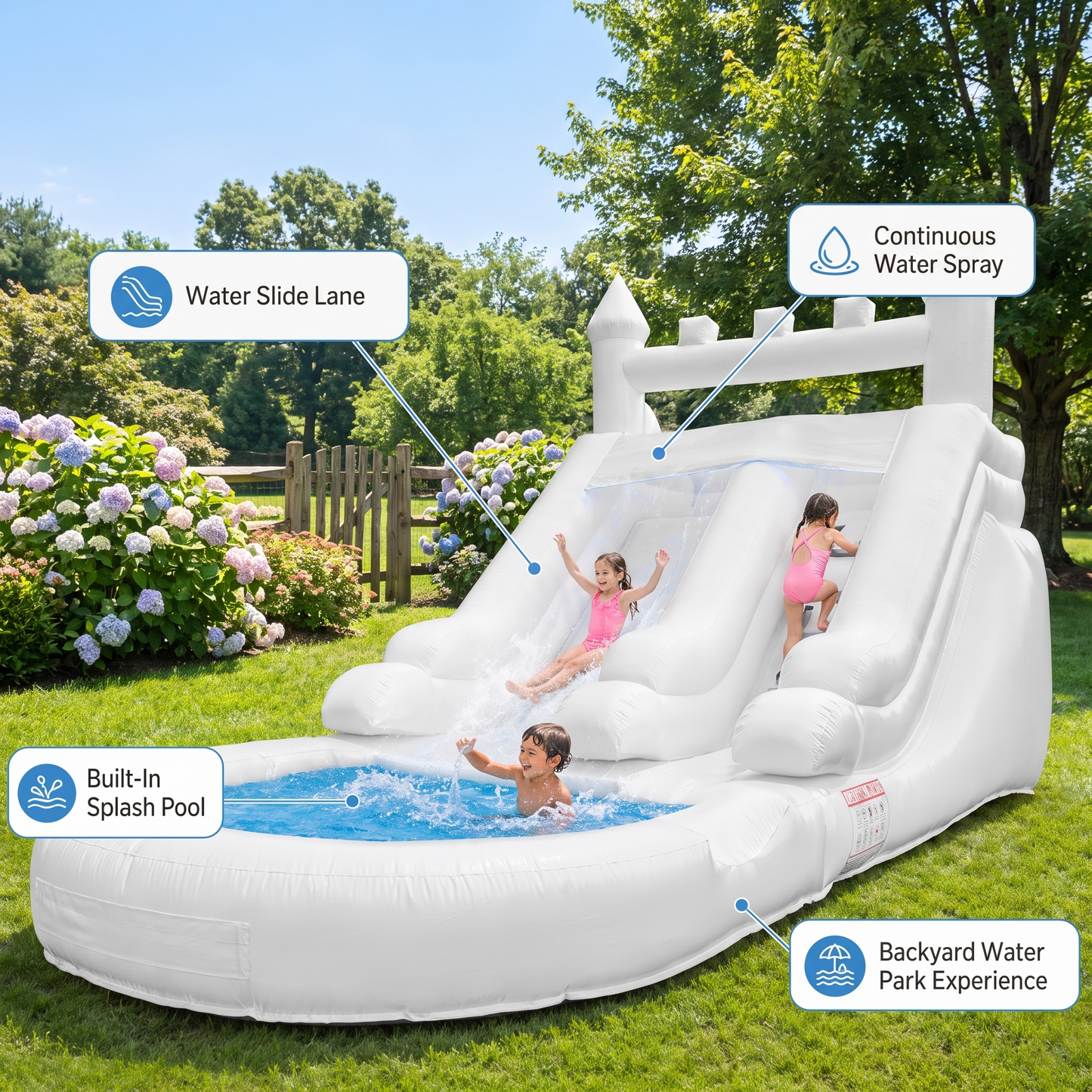 Commercial-Grade Inflatable Water Slide with Splash Pool