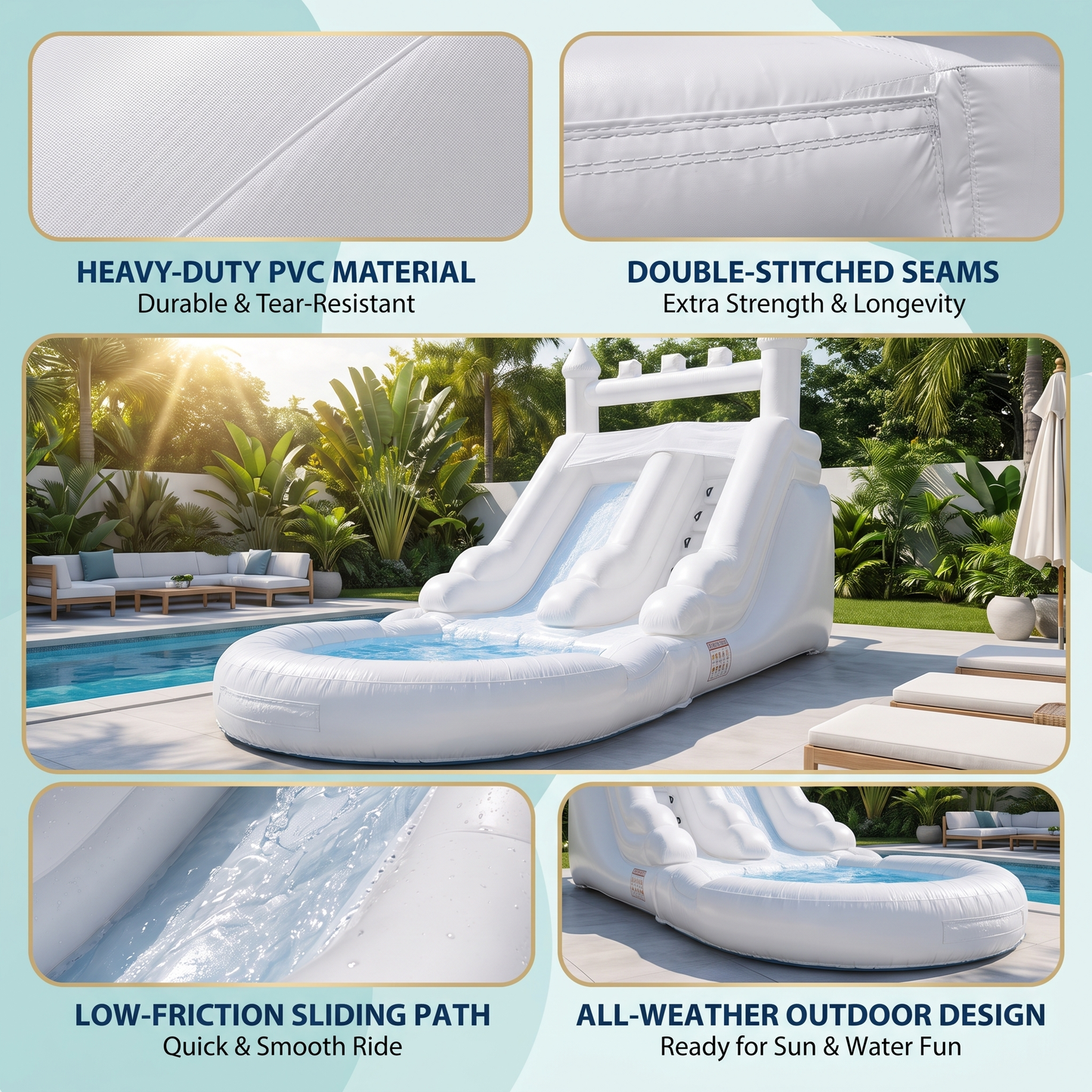 Commercial-Grade Inflatable Water Slide with Splash Pool