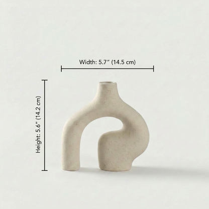White Nordic 2-piece vase dimensions graphic on white background